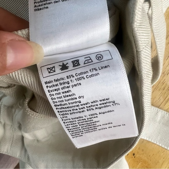 BA&SH ANDREA BELTED COTTON LINEN-BLEND TWILL STRAIGHT LEG PANTS - Picture 7 of 10